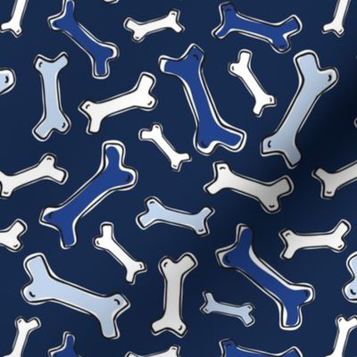 Bone Yard - Pet Dog Bones Navy Blue Regular 