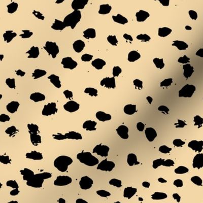 Wild organic speckles and spots animal print boho black marks on sunny blush yellow