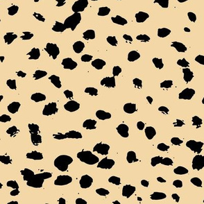 Wild organic speckles and spots animal print boho black marks on sunny blush yellow