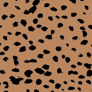 Wild organic speckles and spots animal print boho black marks on burnt orange sienna