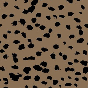 Wild organic speckles and spots animal print boho black marks on latte moka brown