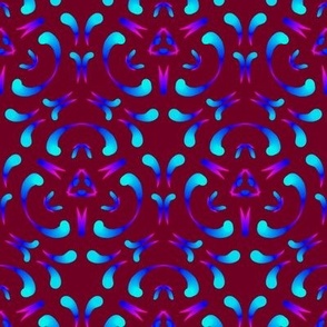 Bold ornamental Gradients blue  Pink on red