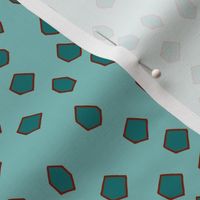 Polygon Spots // Sea Glass, Teal, Chili Powder