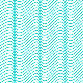 Modern Teal Waves on white