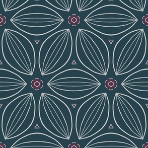 simple floral ovals Slate 