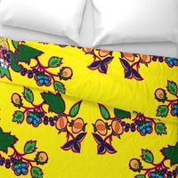 Ojbwa old style floral pattern in yellow