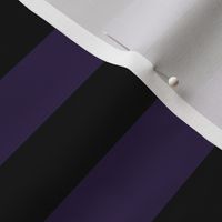 Large Horizontal Awning Stripe Pattern - Deep Violet and Black