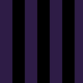 Large Vertical Awning Stripe Pattern - Deep Violet and Black