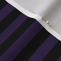 Horizontal Awning Stripe Pattern - Deep Violet and Black