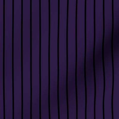 Vertical Pin Stripe Pattern - Deep Violet and Black