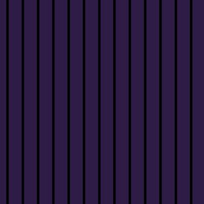 Vertical Pin Stripe Pattern - Deep Violet and Black