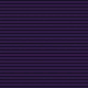 Small Horizontal Pin Stripe Pattern - Deep Violet and Black