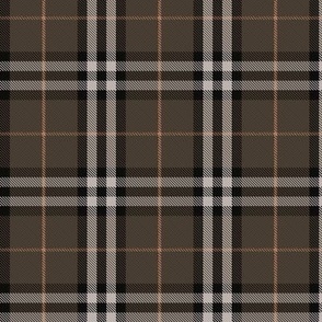 Brown Scottish tartan 4" , checkered plaid with fabric texture, scottish tartan