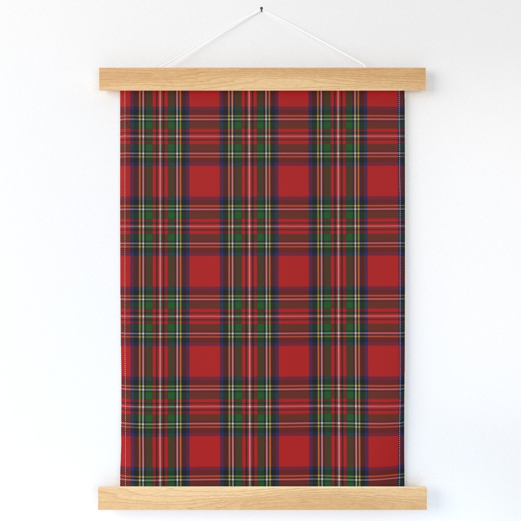 Red Royal Stewart Tartan 5". christmas decor. Stewart kilt. Royal Tartan