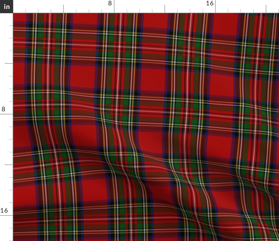 Red Royal Stewart Tartan 5". Scottish check plaid. christmas decor.