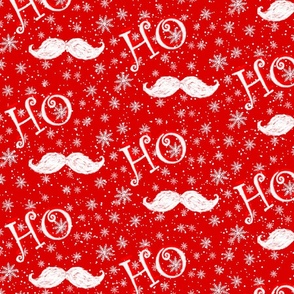 Merry Christmas, red and white, Christmas pattern, Holly jolly, winter holiday, Christmas decor, white snowflakes, Santa's mustache, HO-HO, Christmas gift, Christmas dasign, Santa Claus, joyful, 
