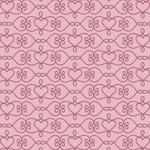 Heart Scroll: Berry Pink on Dusty Pink