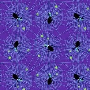 Spiders eating viruses purple