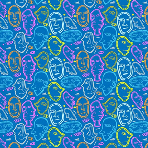 Face In A Crowd Blue