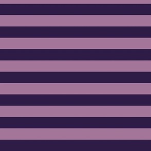 Horizontal Awning Stripe Pattern - Deep Violet and Mauve