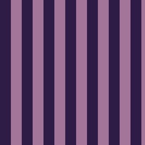 Horizontal Awning Stripe Pattern - Deep Violet and Mauve
