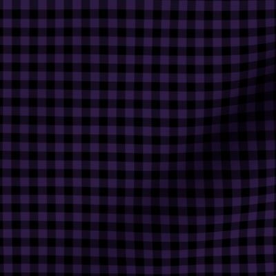 Small Gingham Pattern - Deep Violet and Black