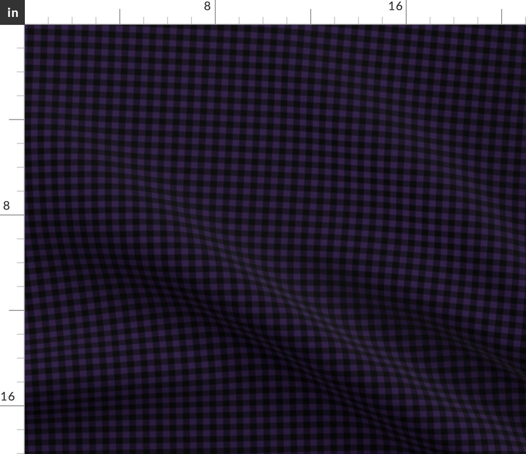 Small Gingham Pattern - Deep Violet and Black