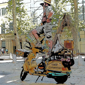 Motorcycle Performance Art in Aix-en-Provence, France