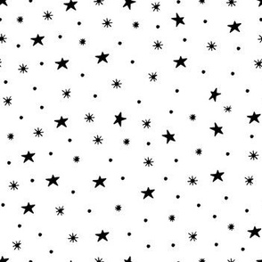 Black and white starry sky