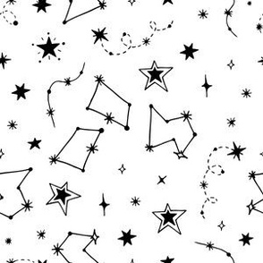 Black and White Celestial Constellations 