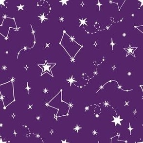 Dark Purple Constellation Sky
