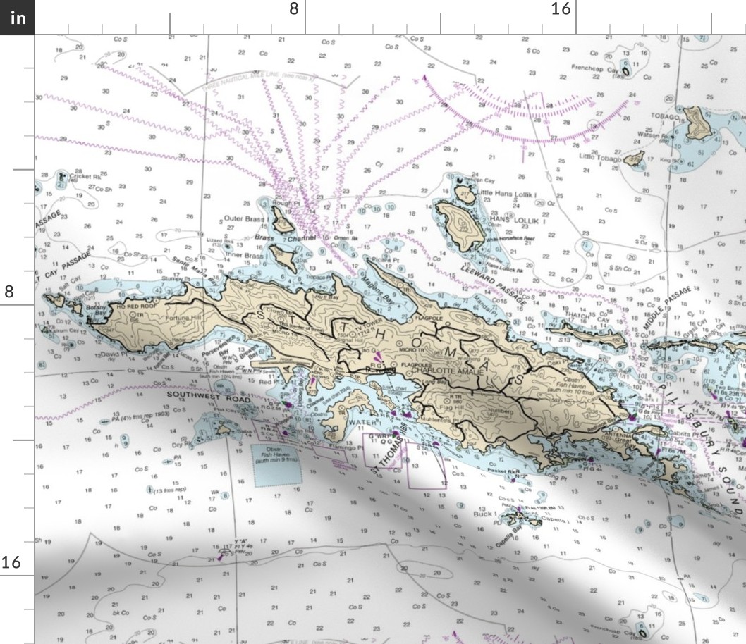 St. Thomas Virgin Islands nautical map