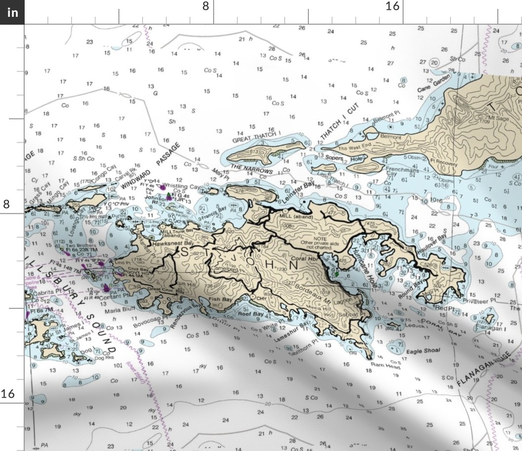 St. John virgin islands nautical map