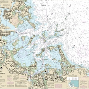 Boston harbor nautical map