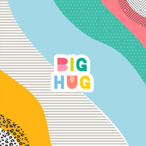 2yd "Big Hug" Panel (Blanket or quilt panel, 2 yard pattern with cut lines, NO SEAMLESS repeat)