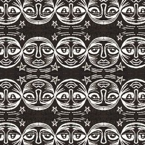 My Moon My Man black and white block print