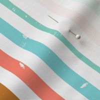 White Distressed Summer Rainbow Stripes - Half Inch stripe