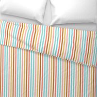 White Distressed Summer Rainbow Stripes - Half Inch stripe