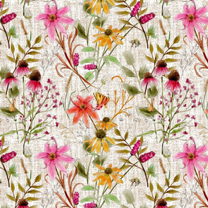 Floral Meadow - darker texture background