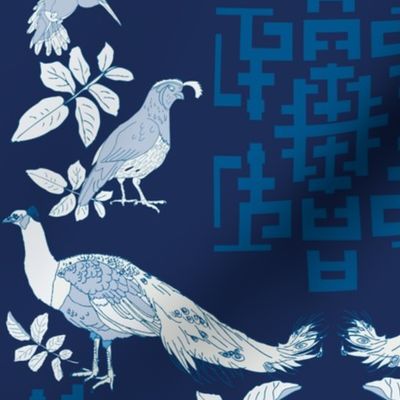 Peacock Chinoiserie - indigo