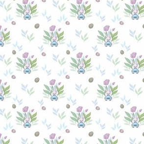 Cute Easter Bunny and Spring Flower Repeating Pattern