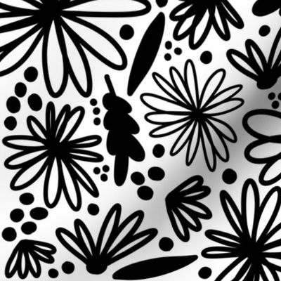 Daisies Black and White