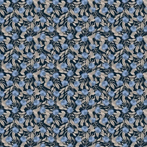 Blue and Gray Floral Pattern
