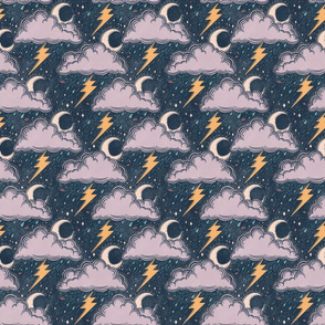 Stormy Night - small - midnight & lavender