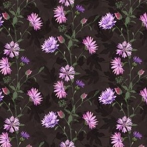 Violet Purple Flower Seamless Pattern