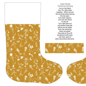 Golden tone cut and sew stocking