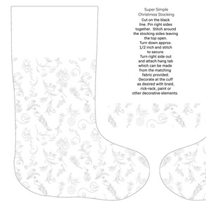 White floral Bridal cut and sew stocking