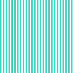 Teal Stripes on White