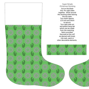 Green paisley medallion cut and sew stocking
