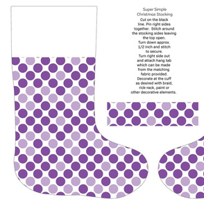 Purple polka dots cut and sew stocking